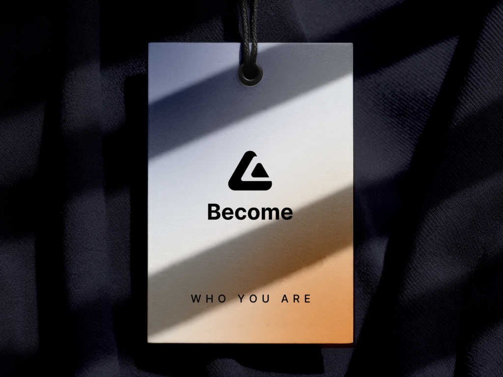 become tag for apparel branding mockup