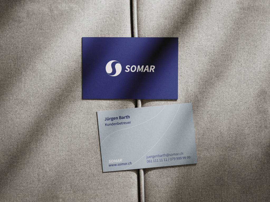 business card on fabric mockup 2 somar